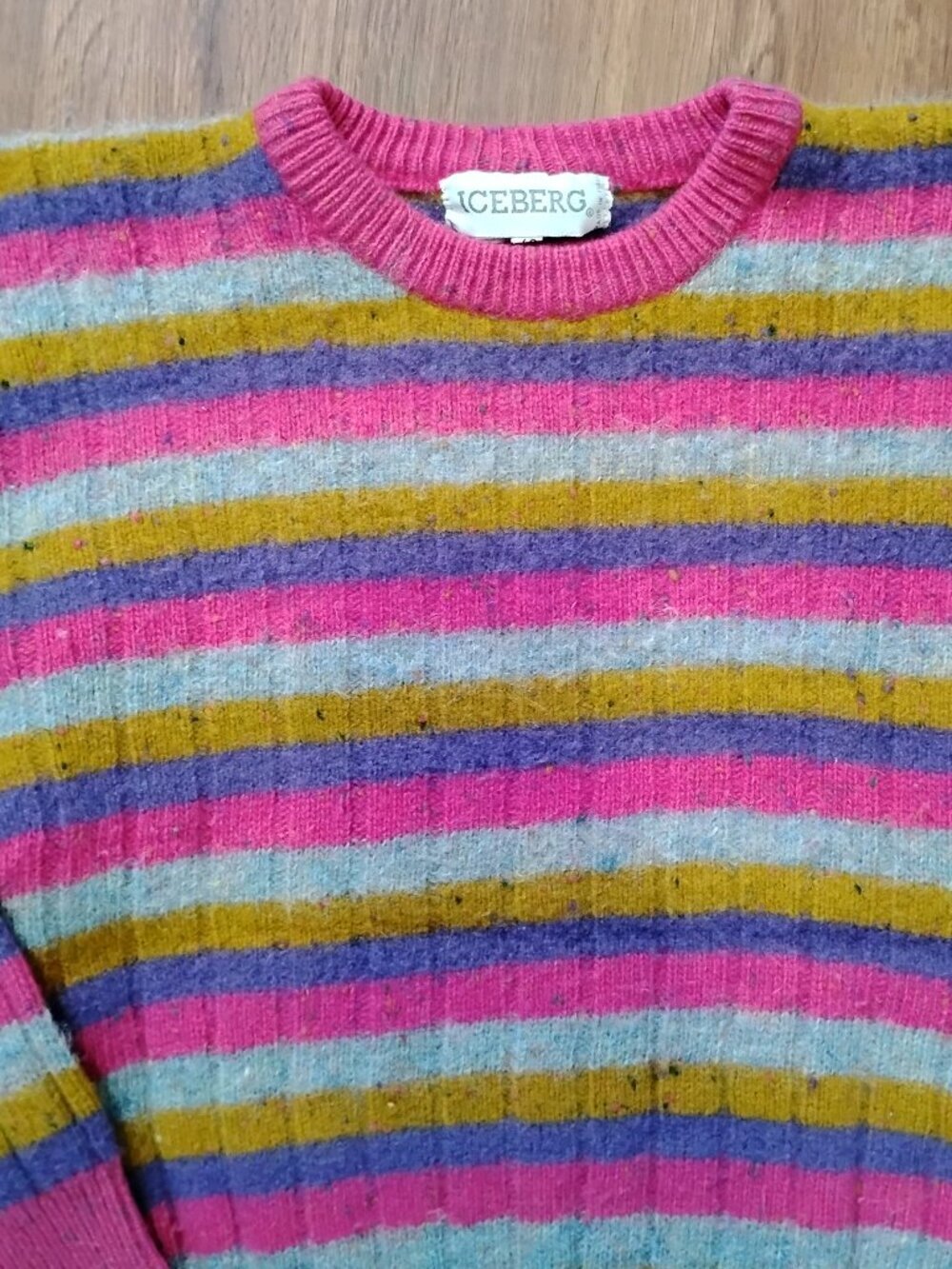 Vintage Iceberg Striped Wool Crewneck Sweater